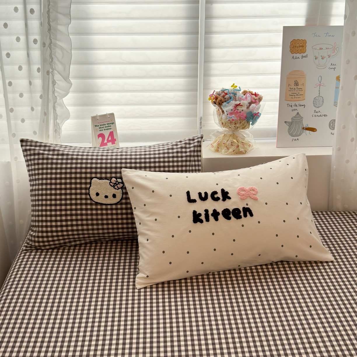 91家纺网 家纺一手货源 找家纺 懒猫家纺 2026新款A类高精密40支13374全棉纯棉喷气印花贴布绣四件套  【带礼盒】 珍珠布蕾