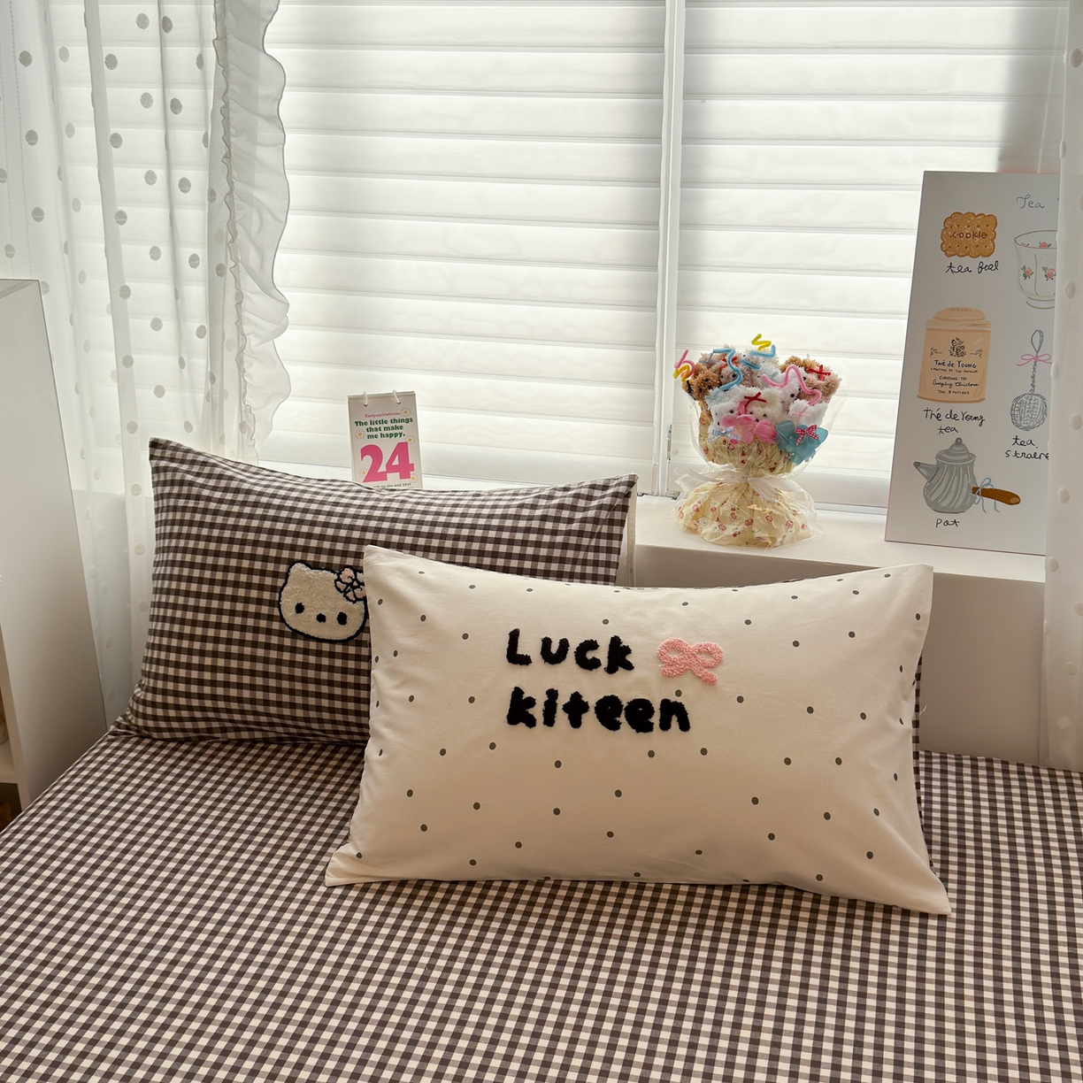 91家纺网 家纺一手货源 找家纺 懒猫家纺 2026新款A类高精密40支13374全棉纯棉喷气印花贴布绣四件套  【带礼盒】 珍珠布蕾