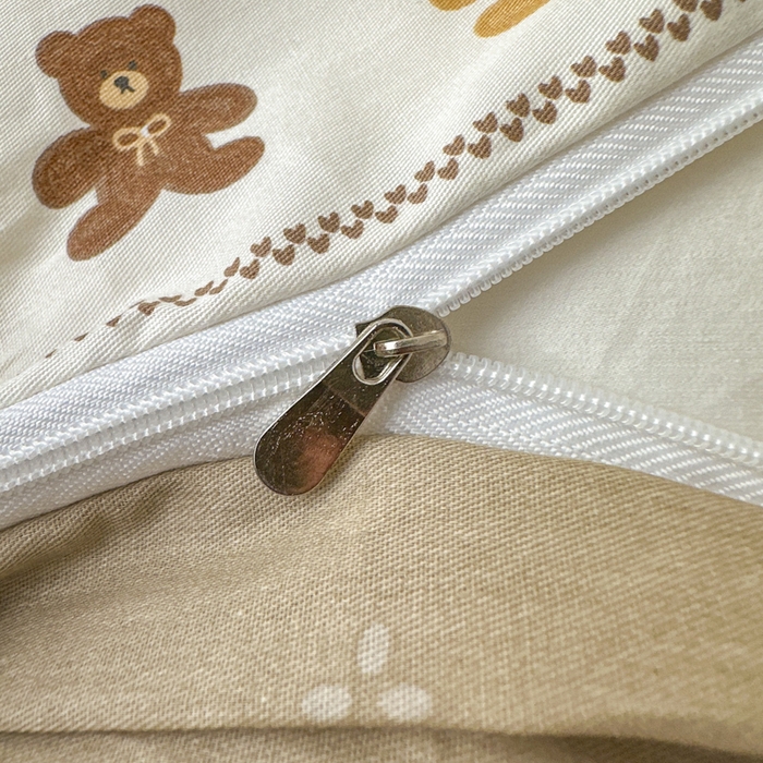 91家纺网 家纺一手货源 找家纺 红淳家纺 2026新款13070全棉纯棉印花单品被套单件被套 咖啡熊