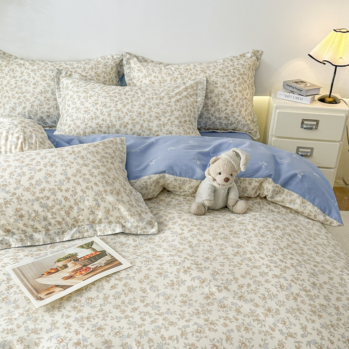 91家纺网 家纺一手货源 找家纺 红淳家纺 2026新款13070全棉纯棉印花单品被套单件被套 山茶私语