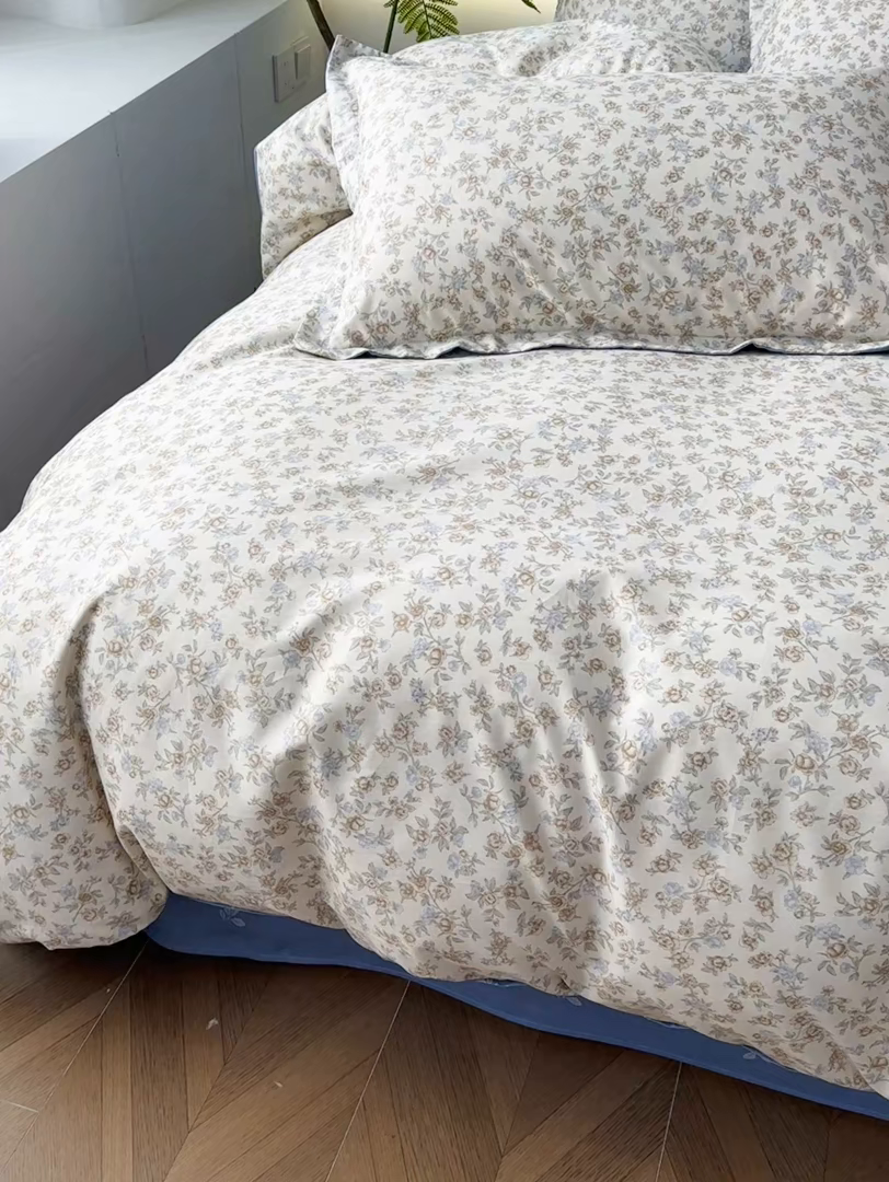 91家纺网 家纺一手货源 找家纺 红淳家纺 2026新款13070全棉纯棉印花单品被套单件被套 山茶私语