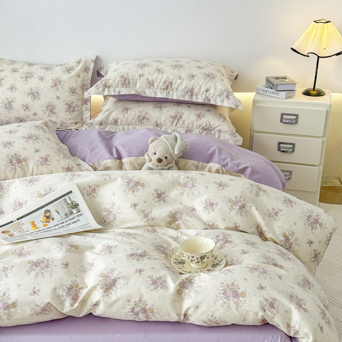 91家纺网 家纺一手货源 找家纺 红淳家纺 2026新款13070全棉纯棉印花单品被套单件被套 悠悠花园