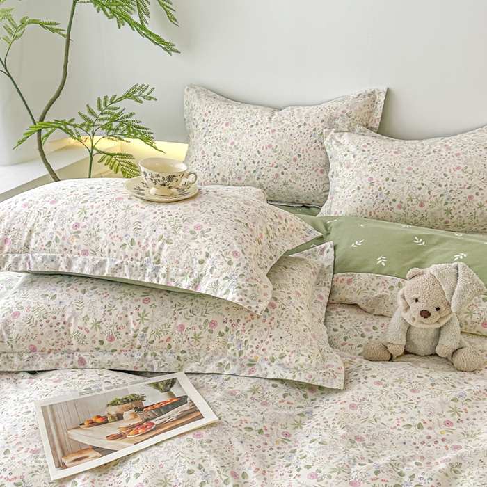 91家纺网 家纺一手货源 找家纺 红淳家纺 2026新款13070全棉纯棉印花单品枕套单件枕套 漫漫花香