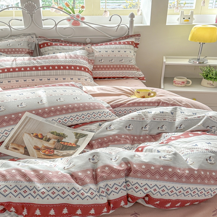 91家纺网 家纺一手货源 找家纺 红淳家纺 2026新款13070全棉纯棉印花单品枕套单件枕套 冰岛小马