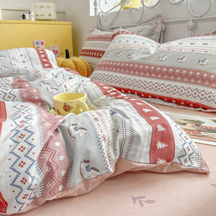 91家纺网 家纺一手货源 找家纺 红淳家纺 2026新款13070全棉纯棉印花单品枕套单件枕套 冰岛小马