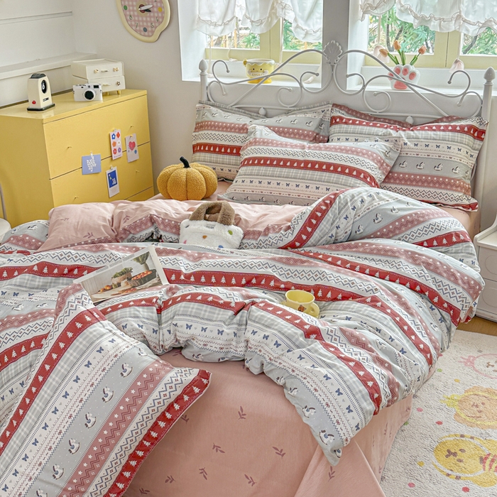 91家纺网 家纺一手货源 找家纺 （总）红淳家纺 2026新款13070全棉纯棉印花四件套系列