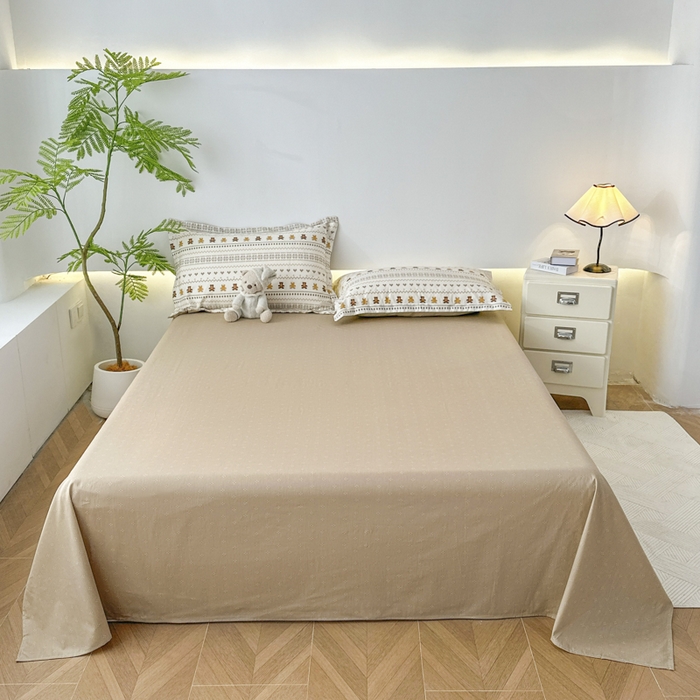 91家纺网 家纺一手货源 找家纺 红淳家纺 2026新款13070全棉纯棉印花四件套系列 咖啡熊