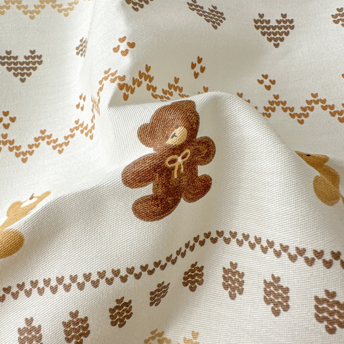 91家纺网 家纺一手货源 找家纺 红淳家纺 2026新款13070全棉纯棉印花四件套系列 咖啡熊