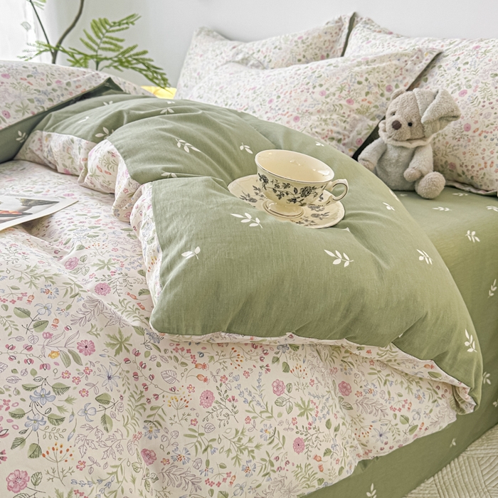 91家纺网 家纺一手货源 找家纺 红淳家纺 2026新款13070全棉纯棉印花四件套系列 漫漫花香