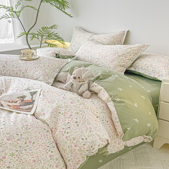 91家纺网 家纺一手货源 找家纺 红淳家纺 2026新款13070全棉纯棉印花四件套系列 漫漫花香