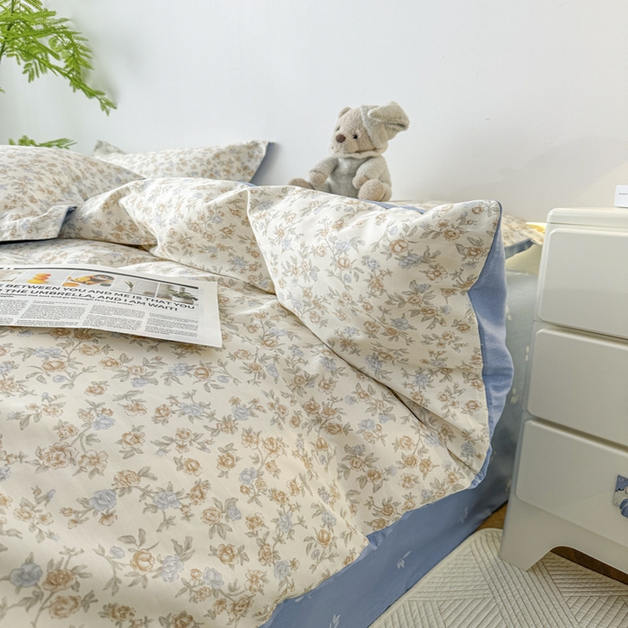 91家纺网 家纺一手货源 找家纺 红淳家纺 2026新款13070全棉纯棉印花四件套系列 山茶私语