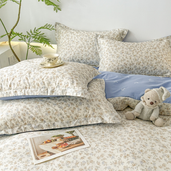 91家纺网 家纺一手货源 找家纺 红淳家纺 2026新款13070全棉纯棉印花四件套系列 山茶私语