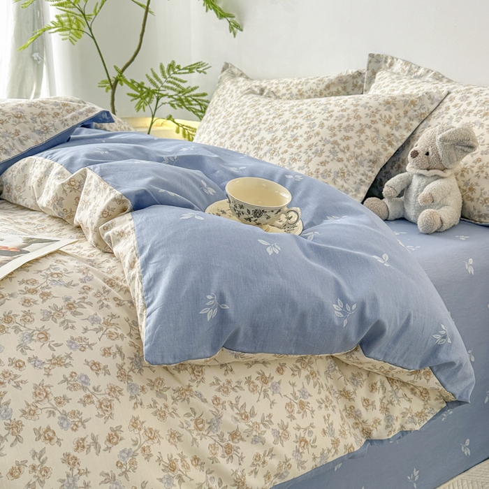 91家纺网 家纺一手货源 找家纺 红淳家纺 2026新款13070全棉纯棉印花四件套系列 山茶私语