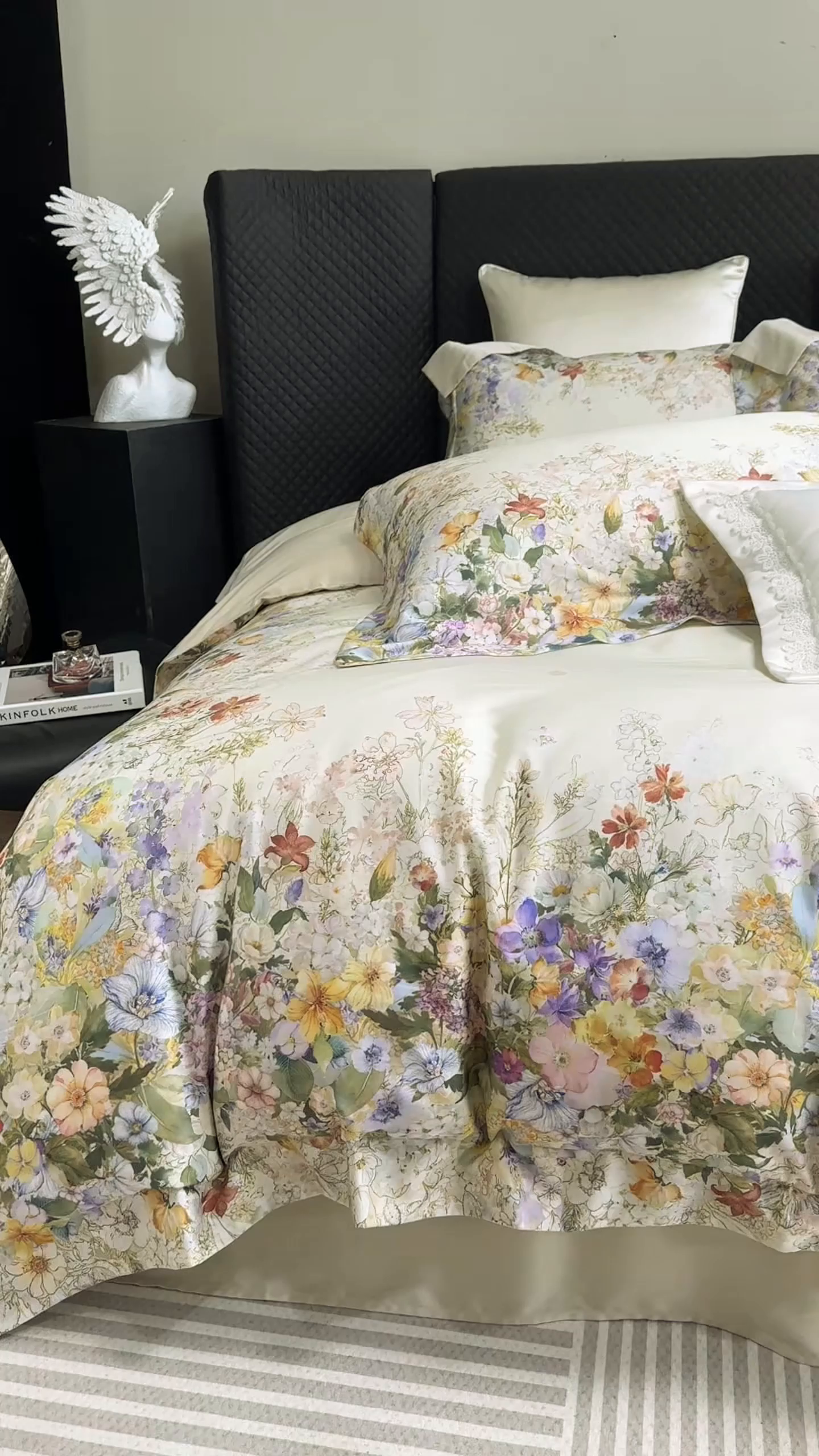 91家纺网 家纺一手货源 找家纺 朵希曼 2026新款60天丝棉数码印花四件套（控价券后不低于349元） 花庭梦境