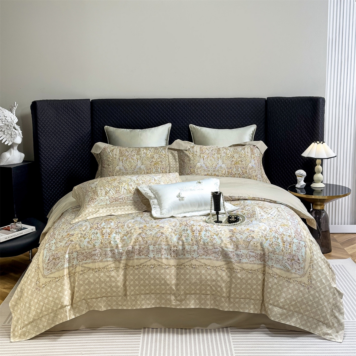 91家纺网 家纺一手货源 找家纺 朵希曼 2026新款60天丝棉数码印花四件套（控价券后不低于349元） 华尔兹