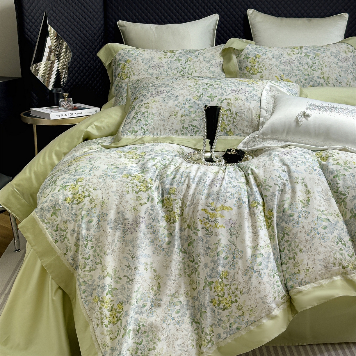 91家纺网 家纺一手货源 找家纺 朵希曼 2026新款60天丝棉数码印花四件套（控价券后不低于349元） 觅影花间