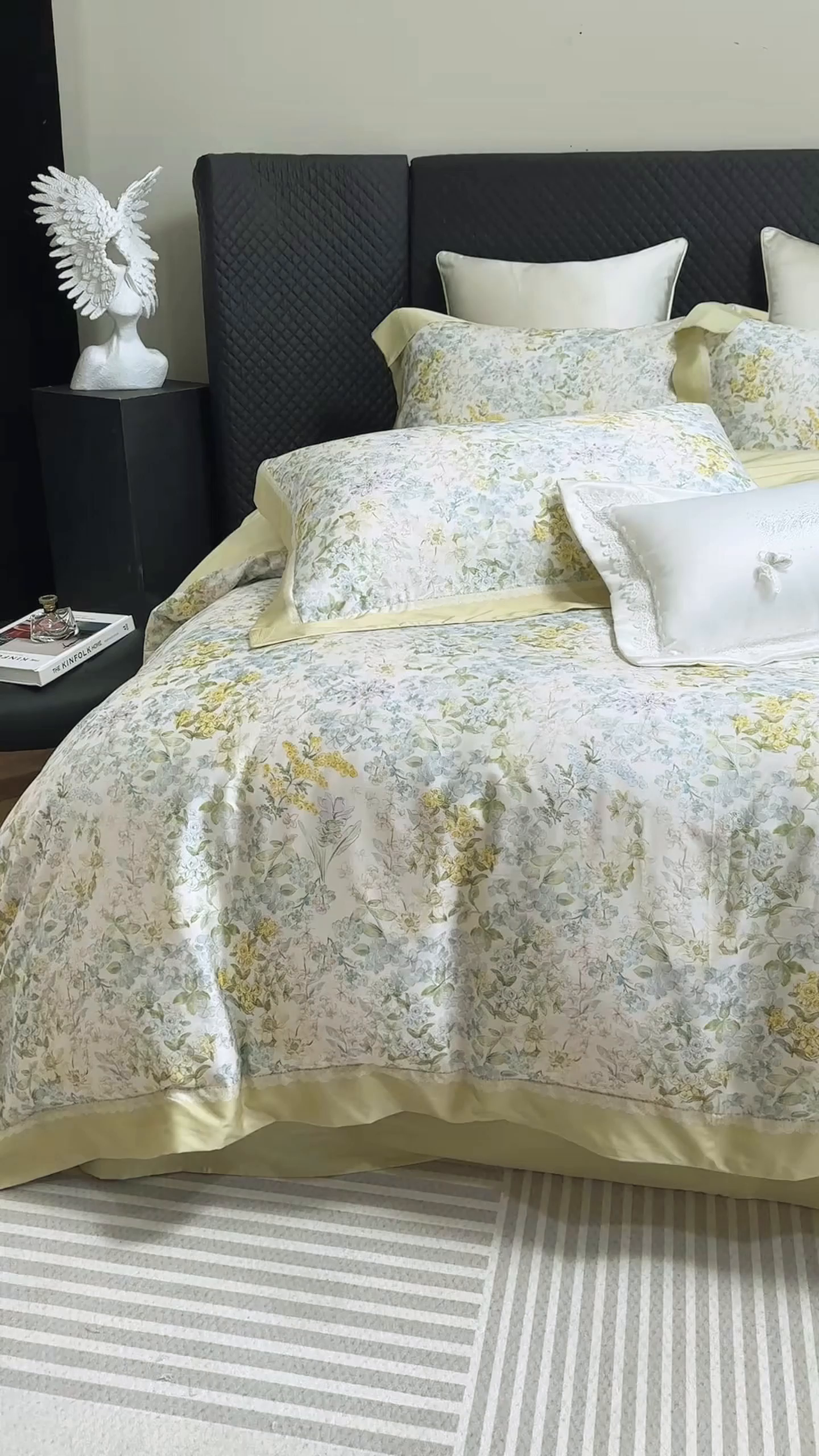 91家纺网 家纺一手货源 找家纺 朵希曼 2026新款60天丝棉数码印花四件套（控价券后不低于349元） 觅影花间