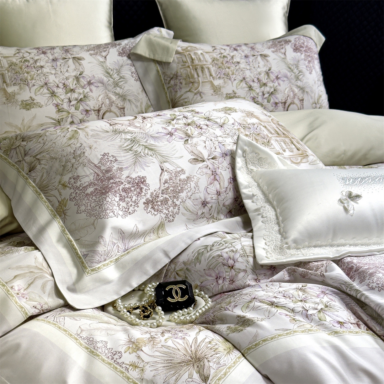 91家纺网 家纺一手货源 找家纺 朵希曼 2026新款60天丝棉数码印花四件套（控价券后不低于349元） 秘密花园