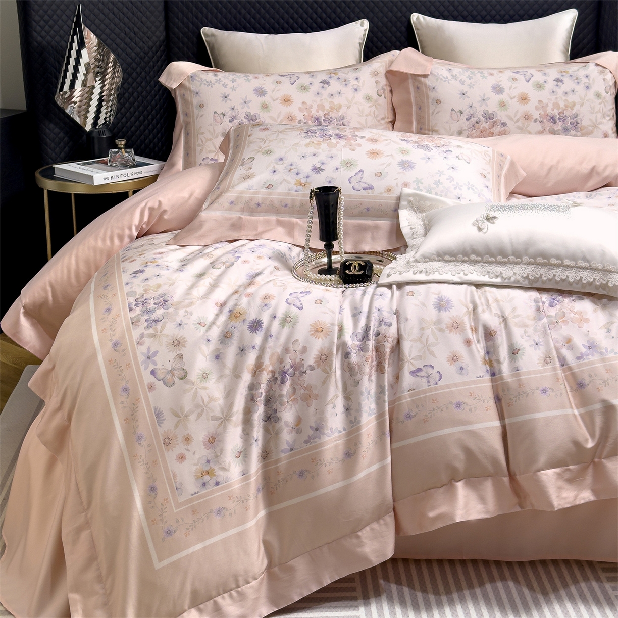 91家纺网 家纺一手货源 找家纺 朵希曼 2026新款60天丝棉数码印花四件套（控价券后不低于349元） 清风柔梦