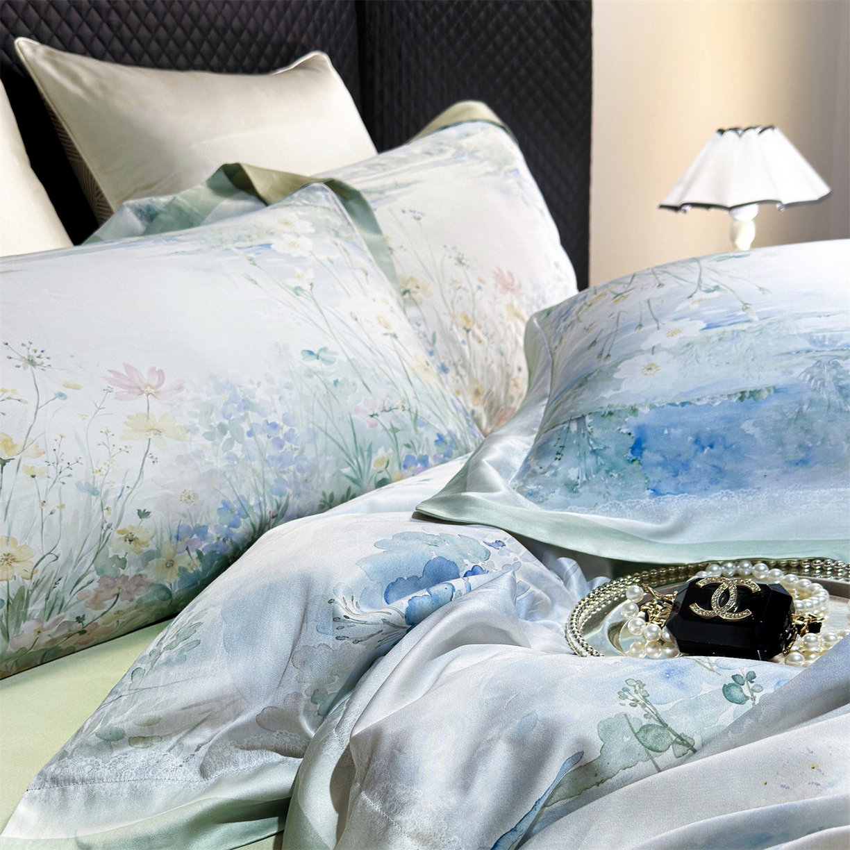 91家纺网 家纺一手货源 找家纺 朵希曼 2026新款60天丝棉数码印花四件套（控价券后不低于349元） 山水涧