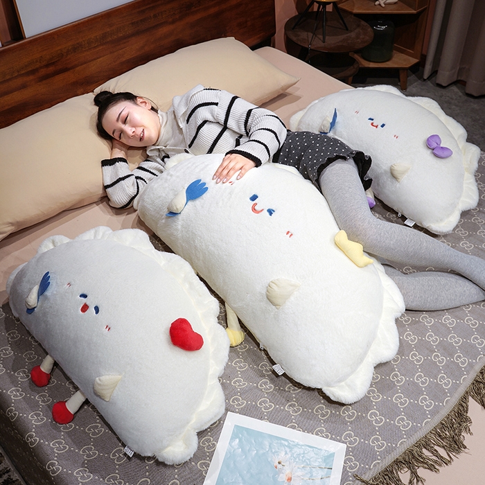 91家纺网 家纺一手货源 找家纺 仟亿莱 2026新款兔毛饺子“饺”好运床头靠枕 组合图（仅供展示不可下单）