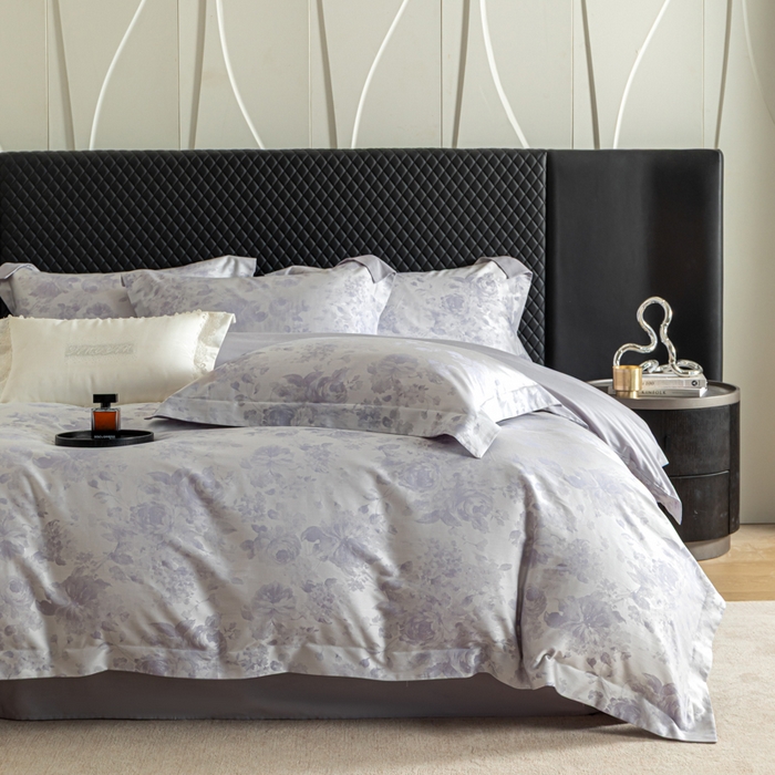 91家纺网 家纺一手货源 找家纺 魅都 2026春夏新款天丝棉色织提花四件套 繁花雨露