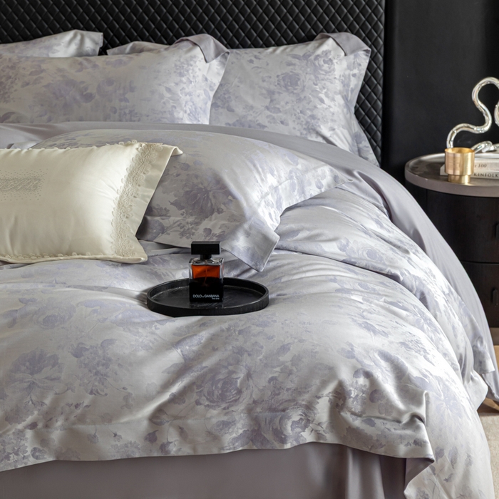 91家纺网 家纺一手货源 找家纺 魅都 2026春夏新款天丝棉色织提花四件套 繁花雨露