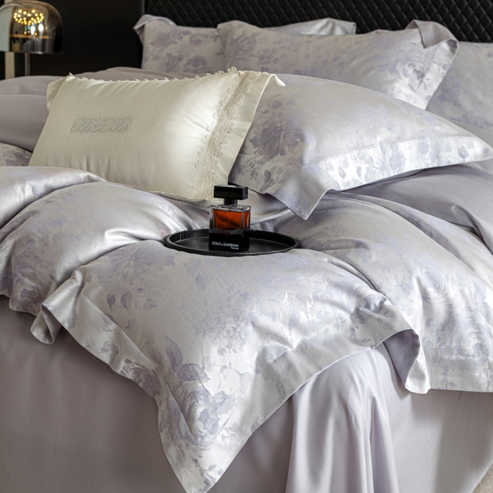 91家纺网 家纺一手货源 找家纺 魅都 2026春夏新款天丝棉色织提花四件套 繁花雨露