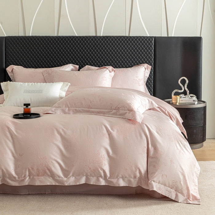 91家纺网 家纺一手货源 找家纺 魅都 2026春夏新款天丝棉色织提花四件套 花意云间