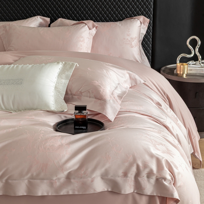 91家纺网 家纺一手货源 找家纺 魅都 2026春夏新款天丝棉色织提花四件套 花意云间