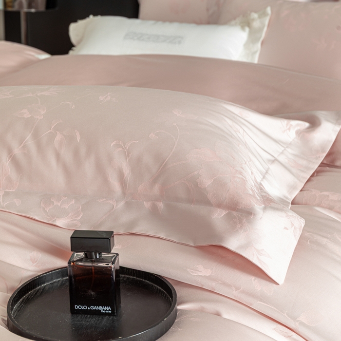 91家纺网 家纺一手货源 找家纺 魅都 2026春夏新款天丝棉色织提花四件套 花意云间