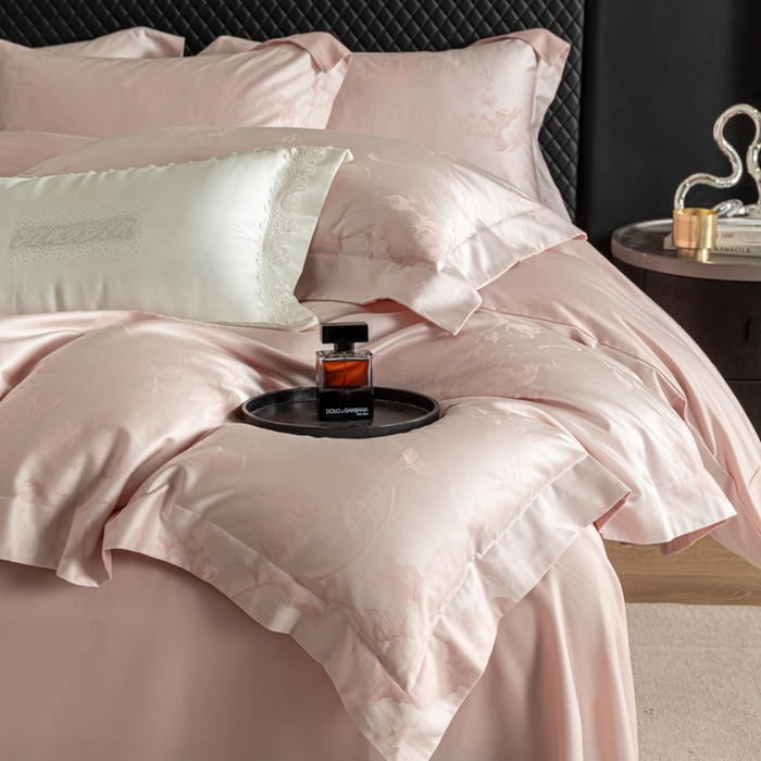 91家纺网 家纺一手货源 找家纺 魅都 2026春夏新款天丝棉色织提花四件套 花意云间