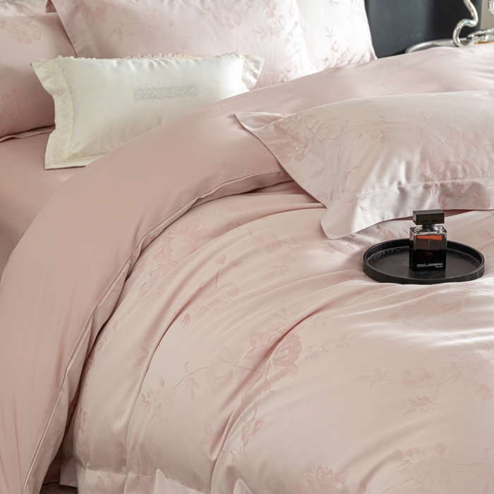 91家纺网 家纺一手货源 找家纺 魅都 2026春夏新款天丝棉色织提花四件套 花意云间