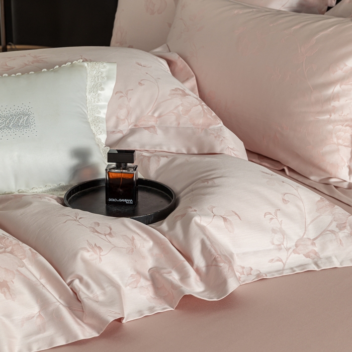 91家纺网 家纺一手货源 找家纺 魅都 2026春夏新款天丝棉色织提花四件套 花意云间