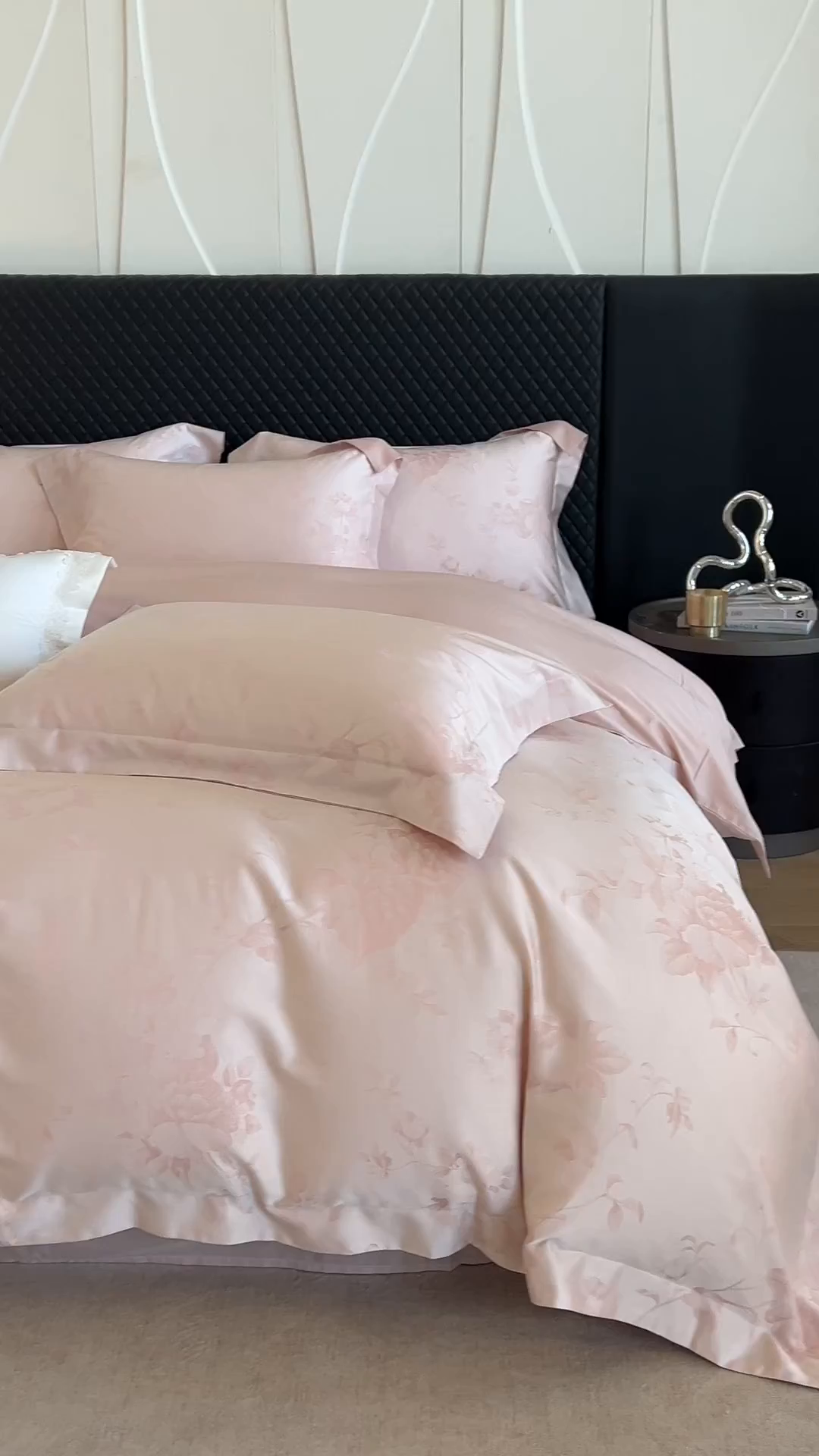 91家纺网 家纺一手货源 找家纺 魅都 2026春夏新款天丝棉色织提花四件套 花意云间