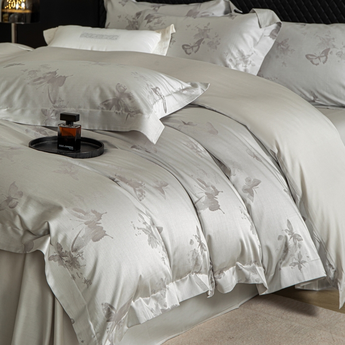 91家纺网 家纺一手货源 找家纺 魅都 2026春夏新款天丝棉色织提花四件套 星辰梦蝶