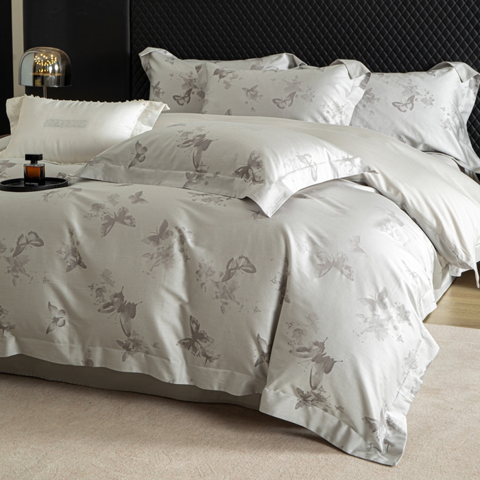 91家纺网 家纺一手货源 找家纺 魅都 2026春夏新款天丝棉色织提花四件套 星辰梦蝶