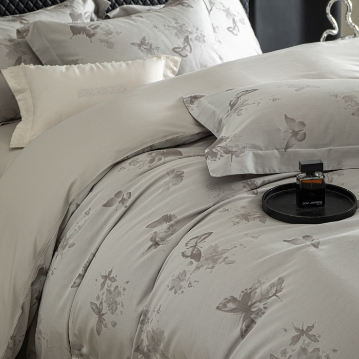 91家纺网 家纺一手货源 找家纺 魅都 2026春夏新款天丝棉色织提花四件套 星辰梦蝶