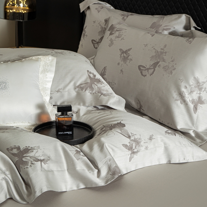 91家纺网 家纺一手货源 找家纺 魅都 2026春夏新款天丝棉色织提花四件套 星辰梦蝶