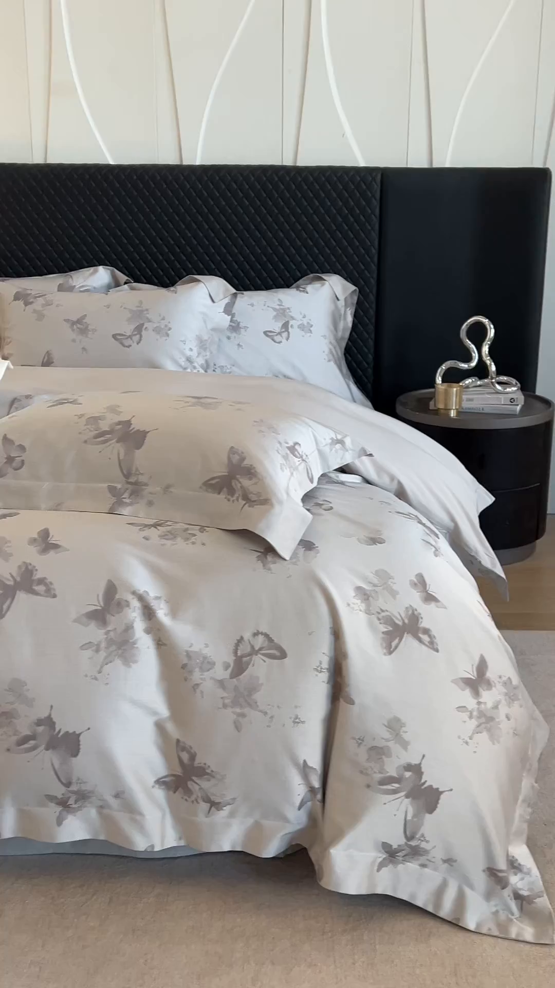 91家纺网 家纺一手货源 找家纺 魅都 2026春夏新款天丝棉色织提花四件套 星辰梦蝶