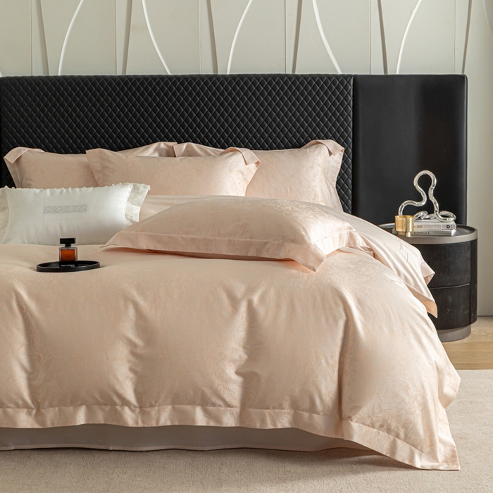 91家纺网 家纺一手货源 找家纺 魅都 2026春夏新款天丝棉色织提花四件套 幽蓝棠香