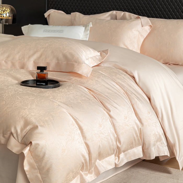 91家纺网 家纺一手货源 找家纺 魅都 2026春夏新款天丝棉色织提花四件套 幽蓝棠香