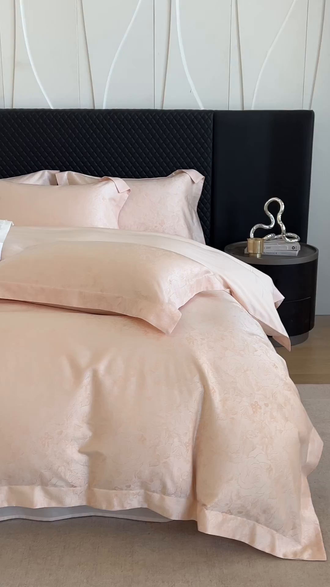 91家纺网 家纺一手货源 找家纺 魅都 2026春夏新款天丝棉色织提花四件套 幽蓝棠香