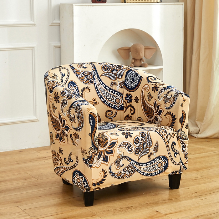 91家纺网 家纺一手货源 找家纺 逐日沙发套 2026新款牛奶丝印花-半圆沙发套 腰果花