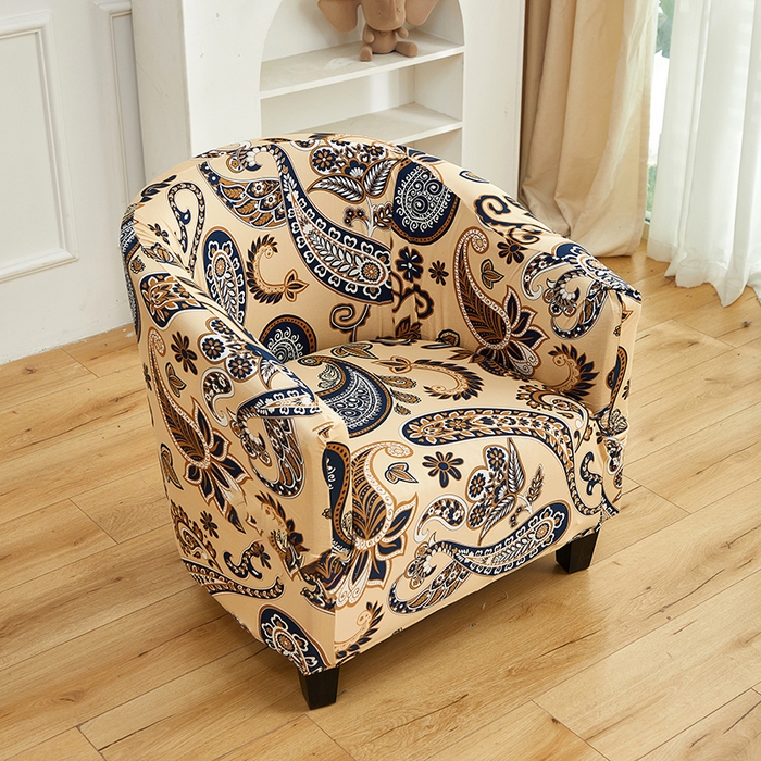 91家纺网 家纺一手货源 找家纺 逐日沙发套 2026新款牛奶丝印花-半圆沙发套 腰果花