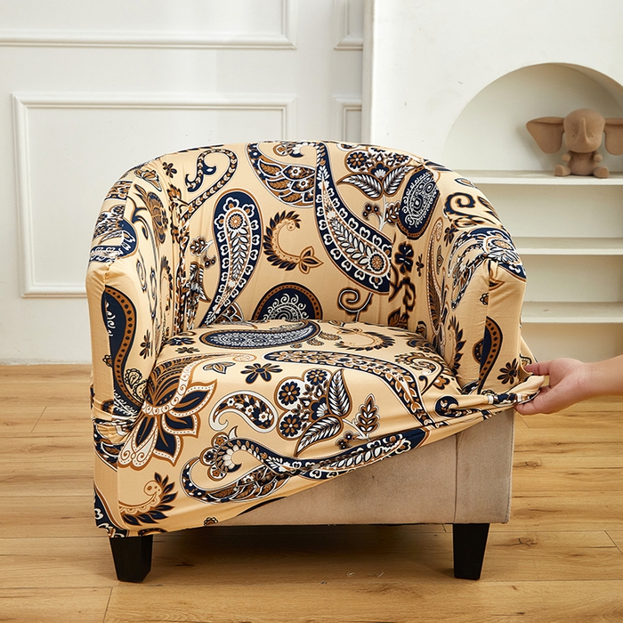 91家纺网 家纺一手货源 找家纺 逐日沙发套 2026新款牛奶丝印花-半圆沙发套 腰果花