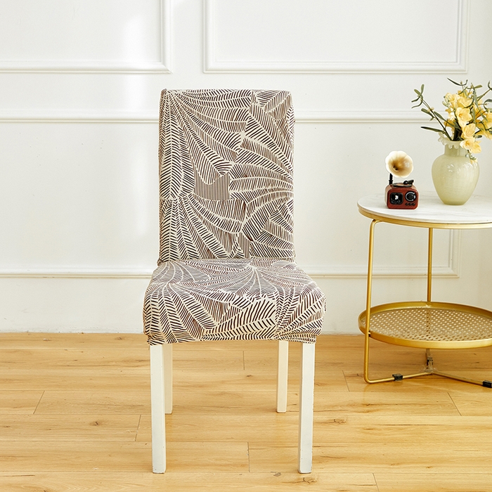 91家纺网 家纺一手货源 找家纺 逐日沙发套 2026新款牛奶丝印花-椅套 扇叶咖