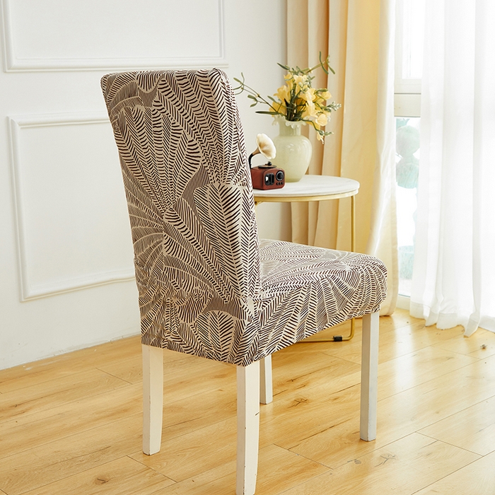 91家纺网 家纺一手货源 找家纺 逐日沙发套 2026新款牛奶丝印花-椅套 扇叶咖