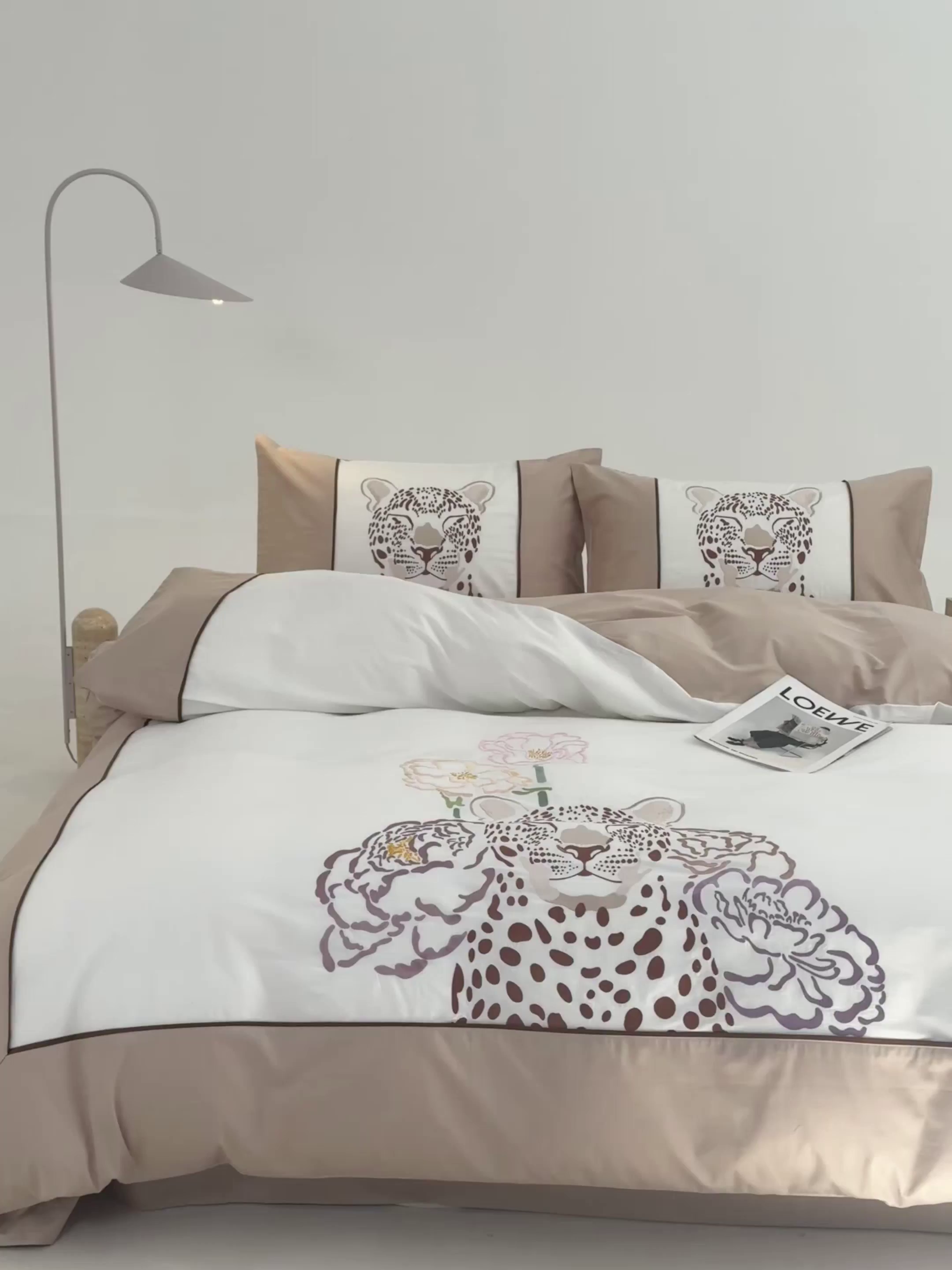 91家纺网 家纺一手货源 找家纺 波比可可 2026新款50s长绒棉纯棉全棉居家轻奢四件套 豹富