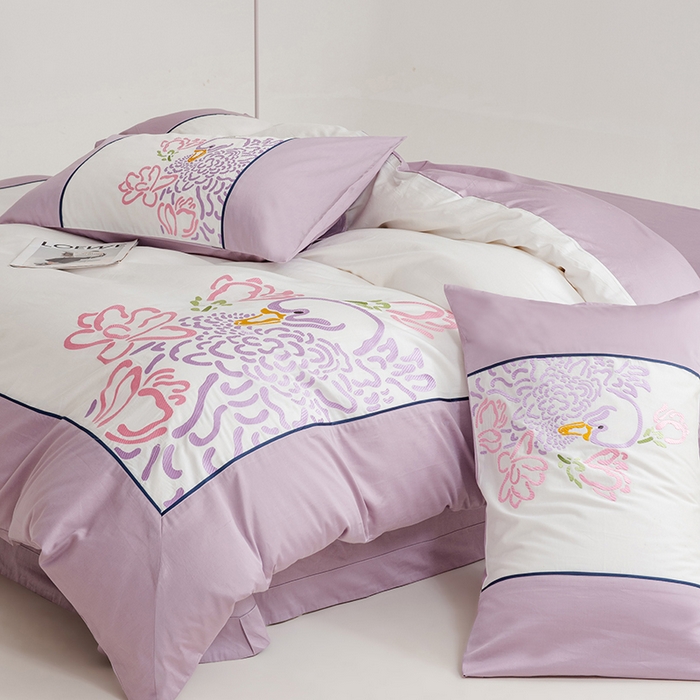 91家纺网 家纺一手货源 找家纺 波比可可 2026新款50s长绒棉纯棉全棉居家轻奢四件套 清宁